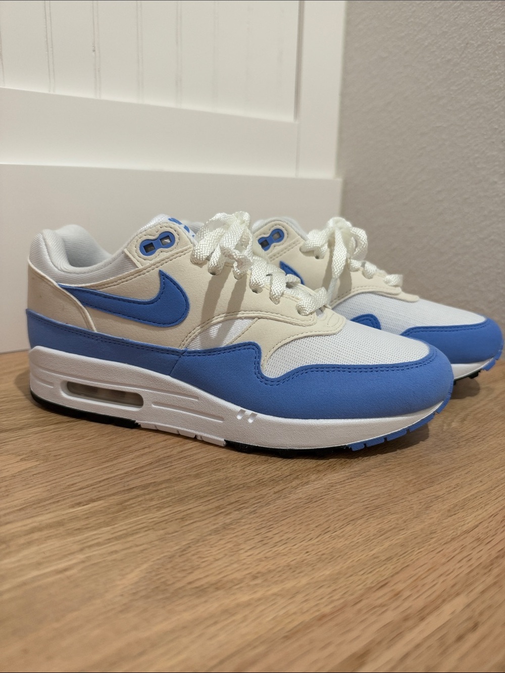 Nike Women’s Air Max 1 — White & Light Blue Casual Sneakers